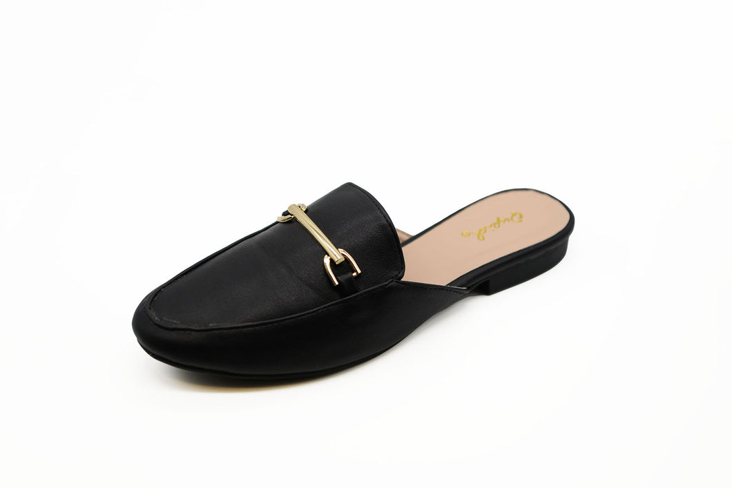 Qupid Slip On Backless Loafer round tip mule